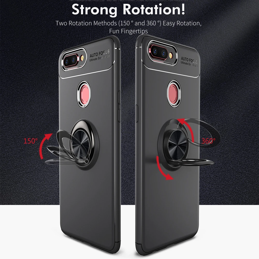 YALOCEA For Oppo Ax7 Case Car Holder Stand Magnetic Bracket Ring Shockrproof TPU Silicone Cover A7 Funda Coque |