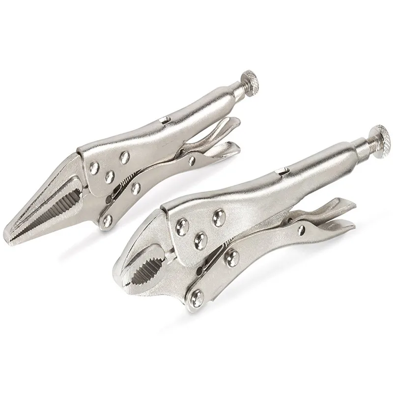 

2PC Locking Pliers Set Long Nose Locking and Curved Jaw Locking Pliers Set 5-Inch Long Nose Locking Pliers 4-Inch Curved Jaw Loc
