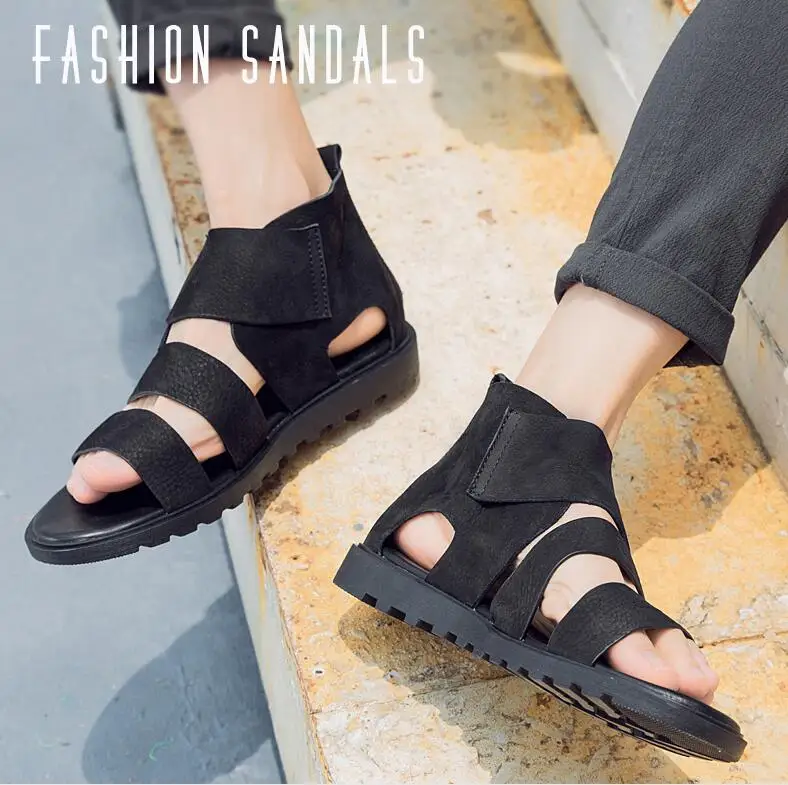 

New summer outdoor sandals for men fashion British style breathable casual beach shoes male rome shoes