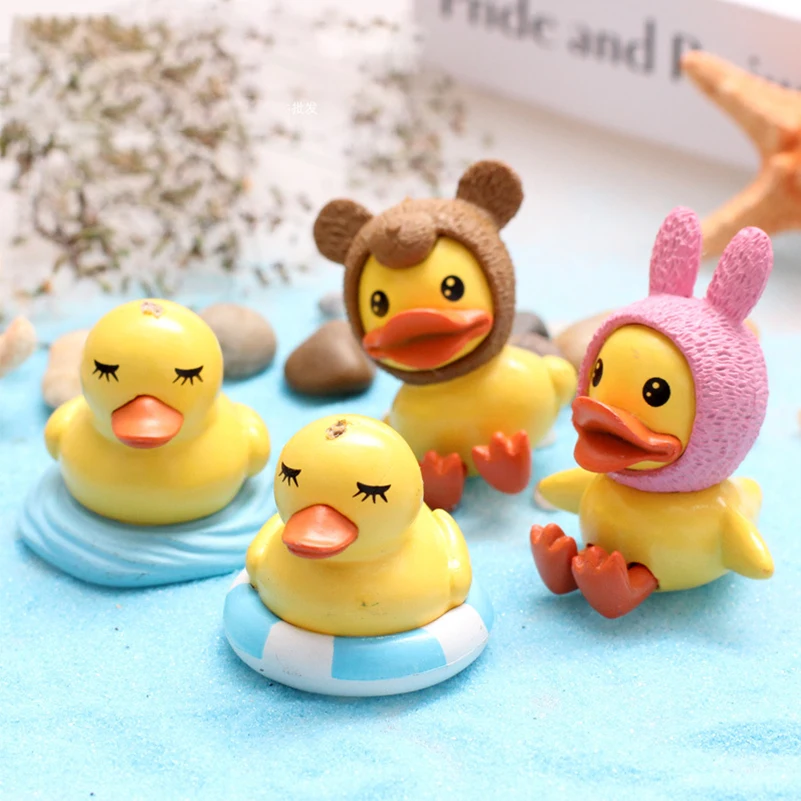4 шт. Террариум Декор Симпатичные Желтая утка миниатюрные фигурки DIY Craft Экология