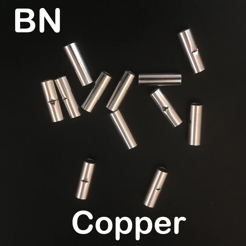 BN0.5 BN1.25 BN2 BN3.5 Copper Tin Plated Connector Non-Insulating Naked Cable Ferrule Sleeve Tube Lug Cord End Crimp Terminal