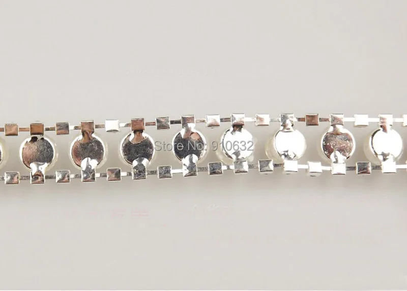 1 ярд прозрачный белый круглый жемчуг с кристаллами класса А отделка лентами