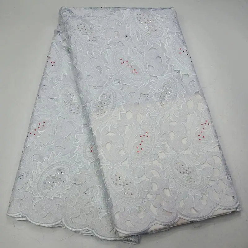 African stone High Quality Royal blue Swiss Voile Lace Rhinestones French 100% cotton Fabric For wedding dress KRE01 | Дом и сад
