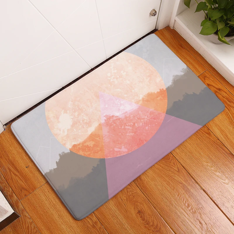 Smiry Противоскользящий коврик для входной двери глубокий горный лес неправильный