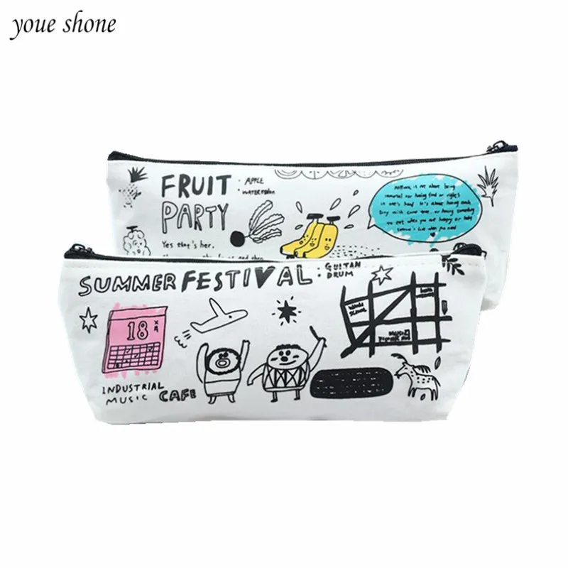 

1Pcs/lot Stationery Cute Graffiti Pencil Case School Students Supplies Large Capacity Pencil Bag Box Penalities