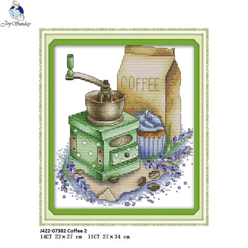 Набор для вышивки крестом Joy Sunday Coffee 2 DMC 14ct и 11ct ручная работа точная печать