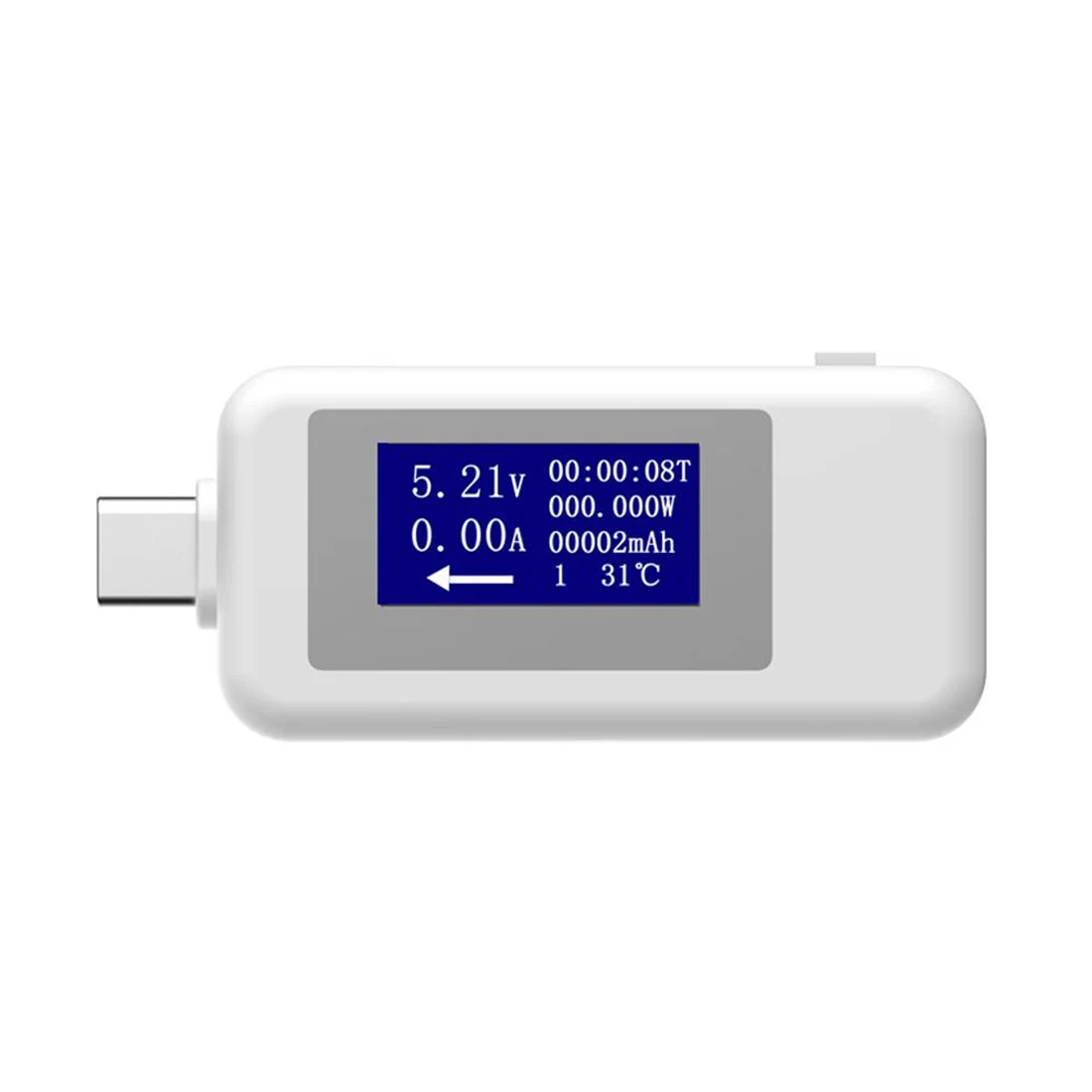 Цифровой измеритель напряжения и силы тока USB-тестер с ЖК дисплеем разъемом USB Type-C