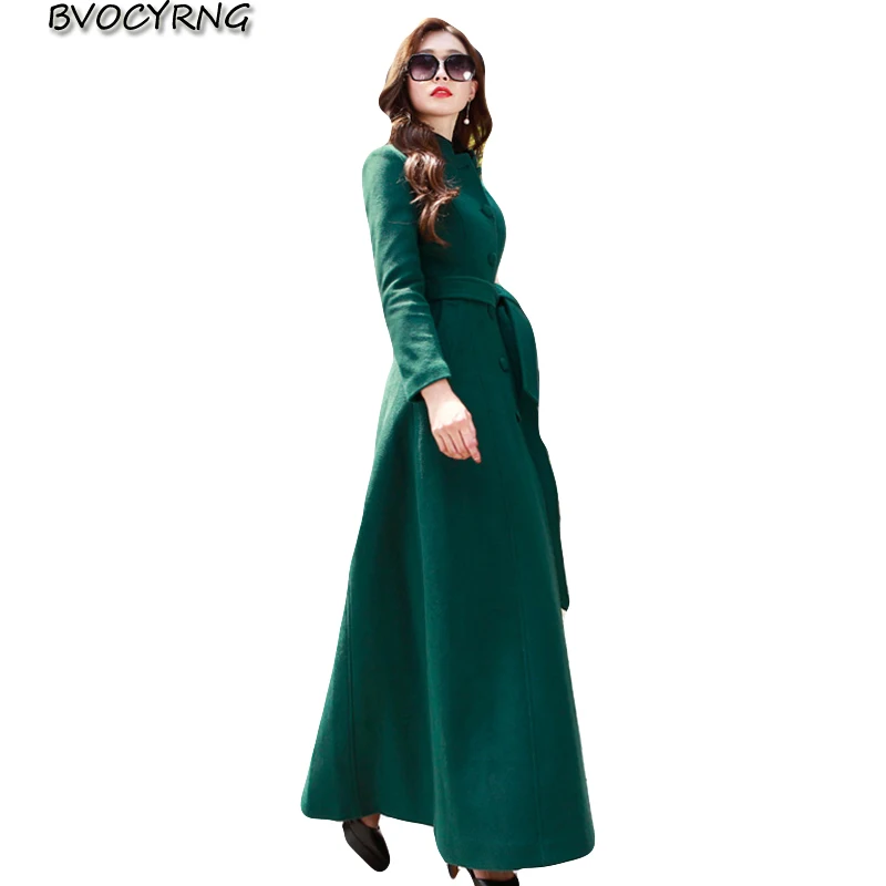 Высококачественное шерстяное пальто для женщин Осень зима 2020 модная удлиненная