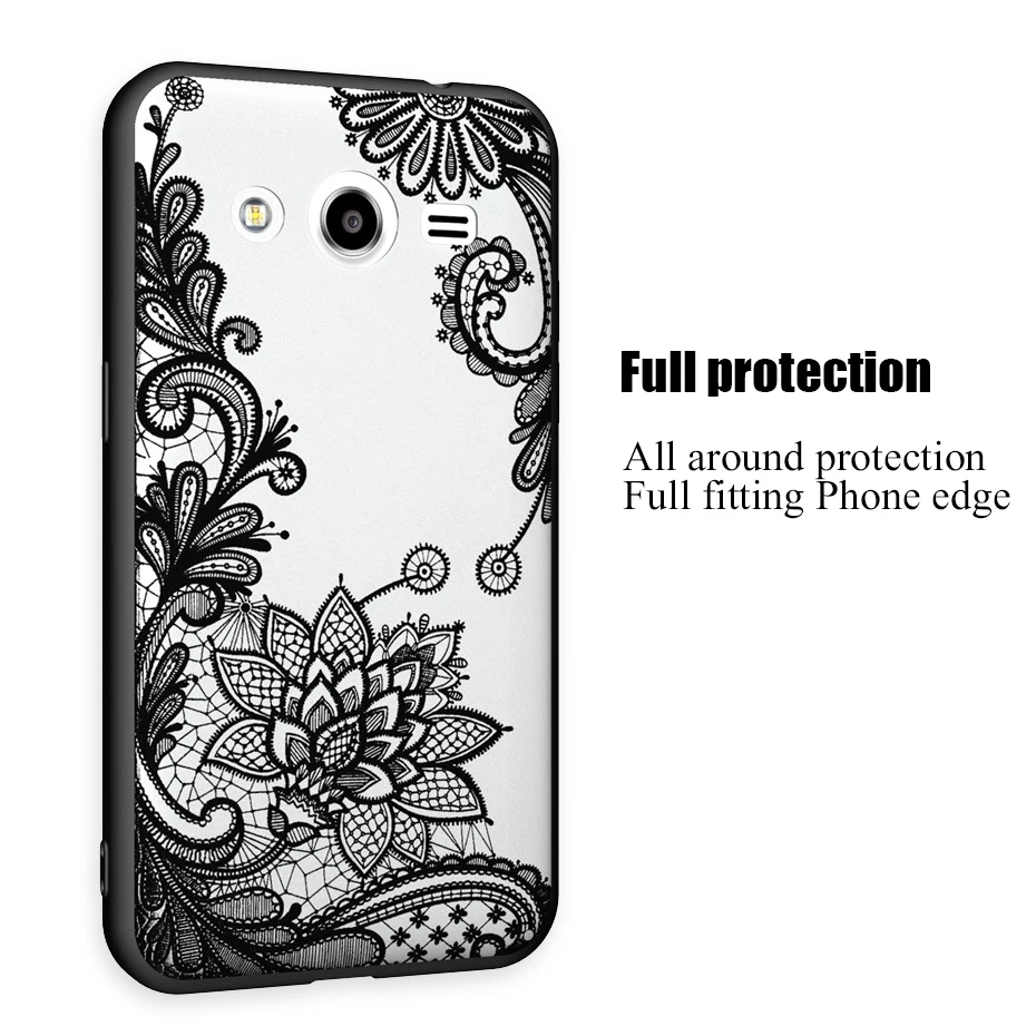 DAGUDON Clear Phone Cases for Samsung galaxy Core 2 G355 Mandala Vintage lace Funda Full Cover Case For G355H Hot |