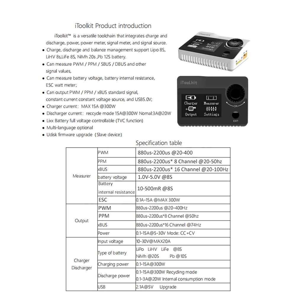 ToolkitRC M8 DC 300 W 15A Батарея баланс Зарядное устройство Dis Зарядное устройство LiPo Зарядное устройство для детей от 2 до 8 лет, Размеры S Li-po Батарея