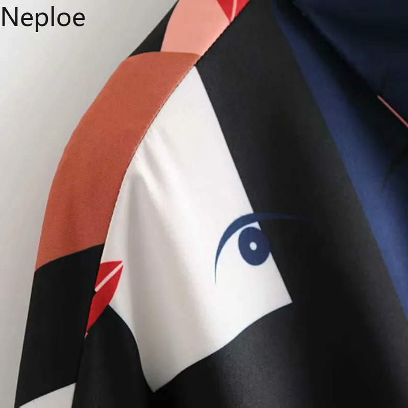 Neploe/хлопковый комбинезон с отложным воротником, с принтом, на завязках, с тонкой талией, однобортный комбинезон с широкими штанинами, 45168