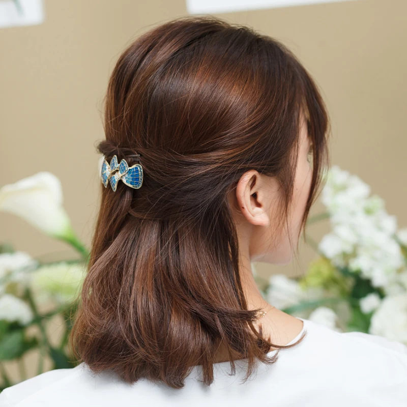 

CHIMERA Trendy Bow-knot Hair Barrettes Clips Clamp Pin Elegant Fashion Alloy Crystal Hair Jewelry Accessories for Women Girls