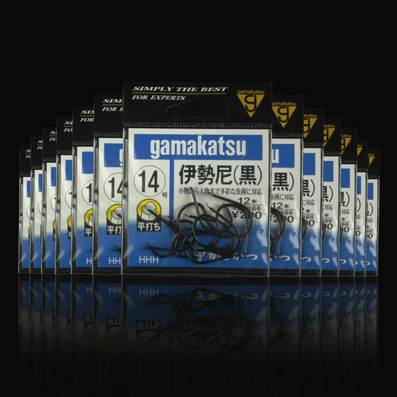 Черные рыболовные крючки Gamakatsu из высокоуглеродистой стали Зазубренные Isema