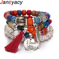 european and american cross border new products listed beaded multi circle tassel bracelets women retro celebrity style jewelry