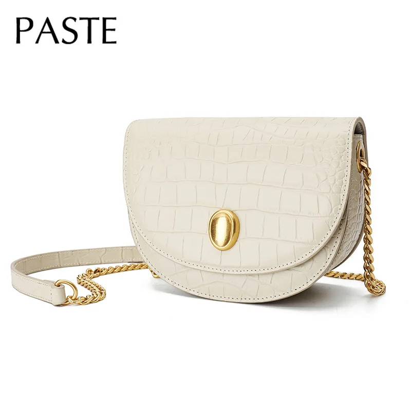 Летняя дизайнерская маленькая сумка - седло из воловьей кожи женская через плечо