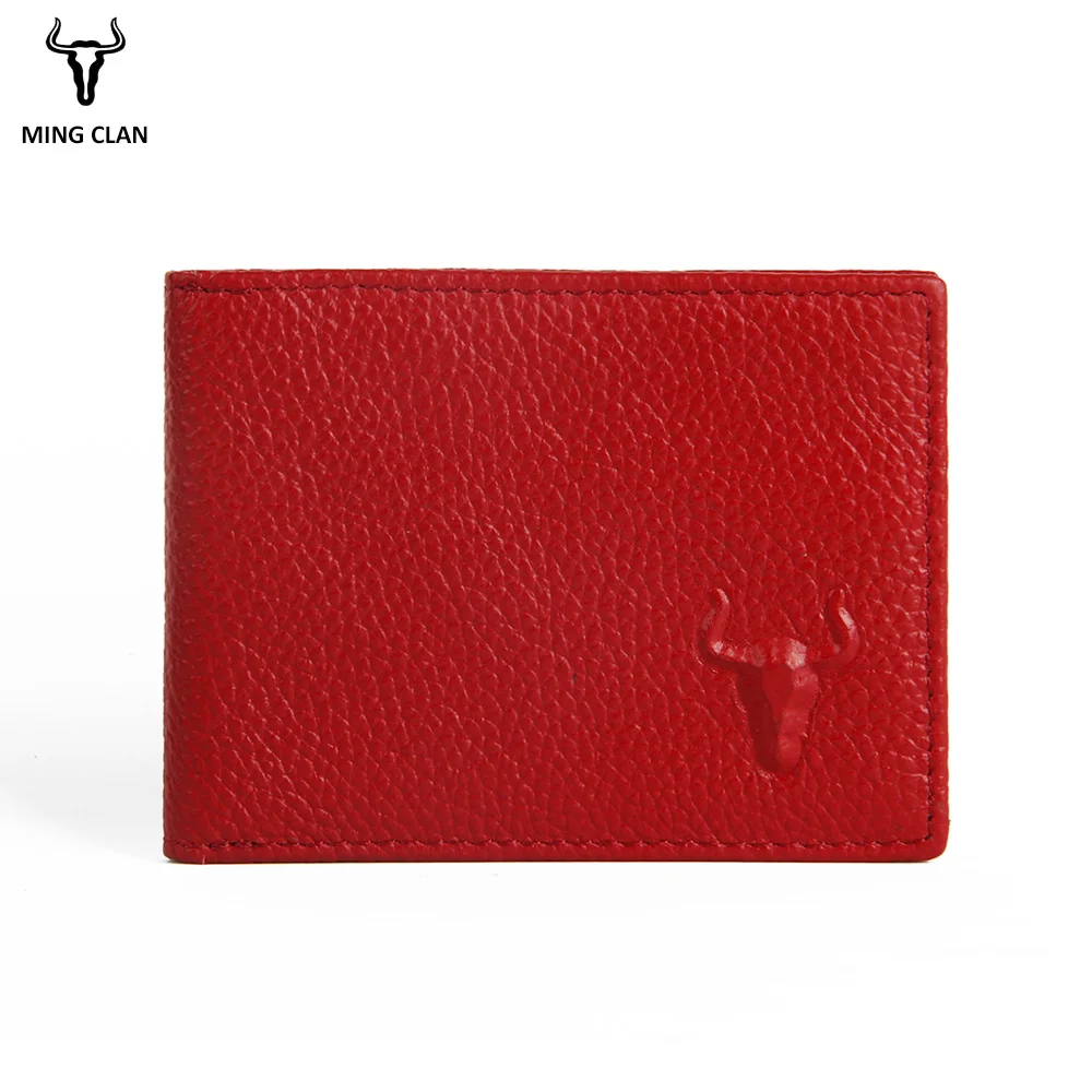 Тонкий минималистичный кошелек Mingclan из натуральной кожи с откидной крышкой для