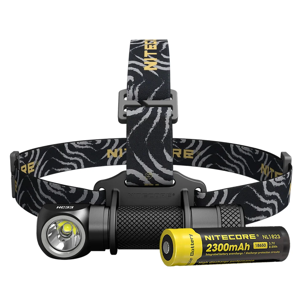 2300mAh NL1823 NITECORE HC33+ 18650 перезаряжаемый аккумулятор 1800LMs светодиодный налобный фонарь водонепроницаемый светильник-вспышка уличный походный светильник - Испускаемый цвет: 2300mAh NL1823