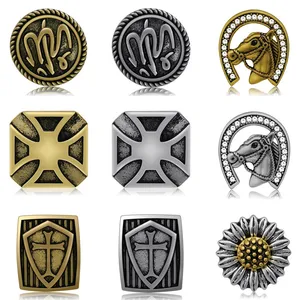 Новые Красивые трендовые пуговицы с крестом и рисунком лошади и цветка 18 мм, подходит для 18 мм ожерелья, ювелирные изделия, оптовая продажа, подарок