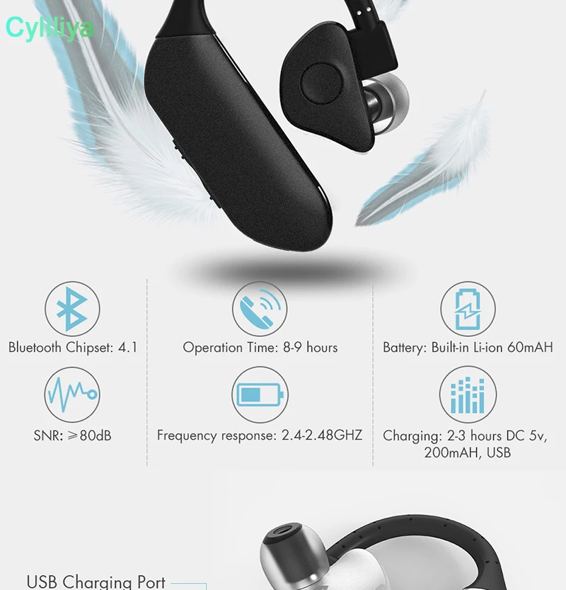Беспроводные bluetooth наушники стерео гарнитура Bluetooth V4.0 с микрофоном для