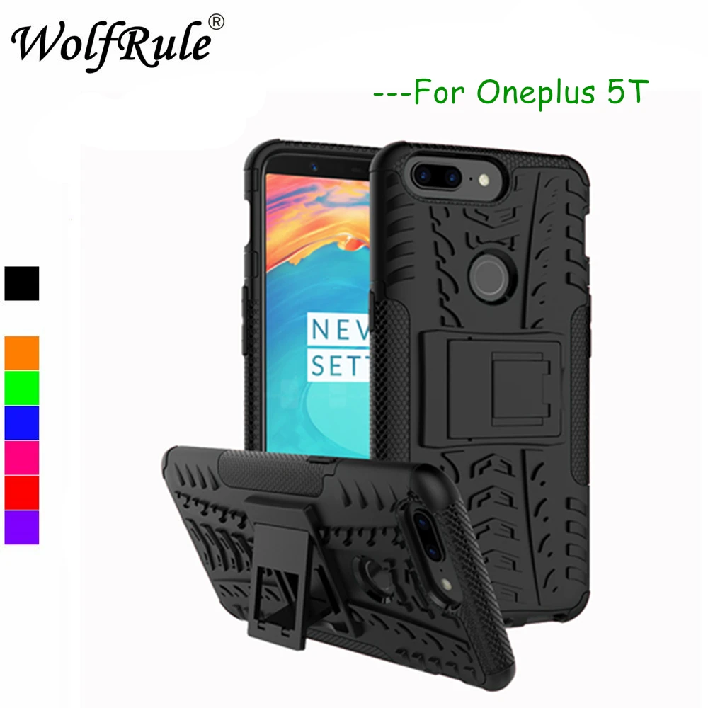 

WolfRule Oneplus 5T Case Dual Layer Armor Case For Oneplus 5T Case Silicone TPU Fundas For Oneplus 5t A5010 Kickstand Coque