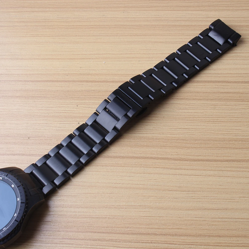 Черный матовый ремешок для часов из нержавеющей стали Gear S3 специальные сплошные