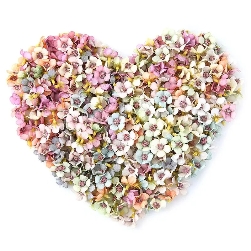 50Pcs 2cm Multicolor Daisy Flower Heads Mini Silk Artificial Flowers for Wreath Scrapbooking Home Wedding Decoration Random | Дом и сад