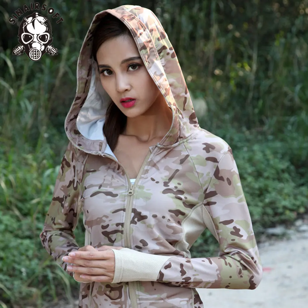 SINAIRSOFT женский камуфляж с длинным рукавом и капюшоном военный тактический
