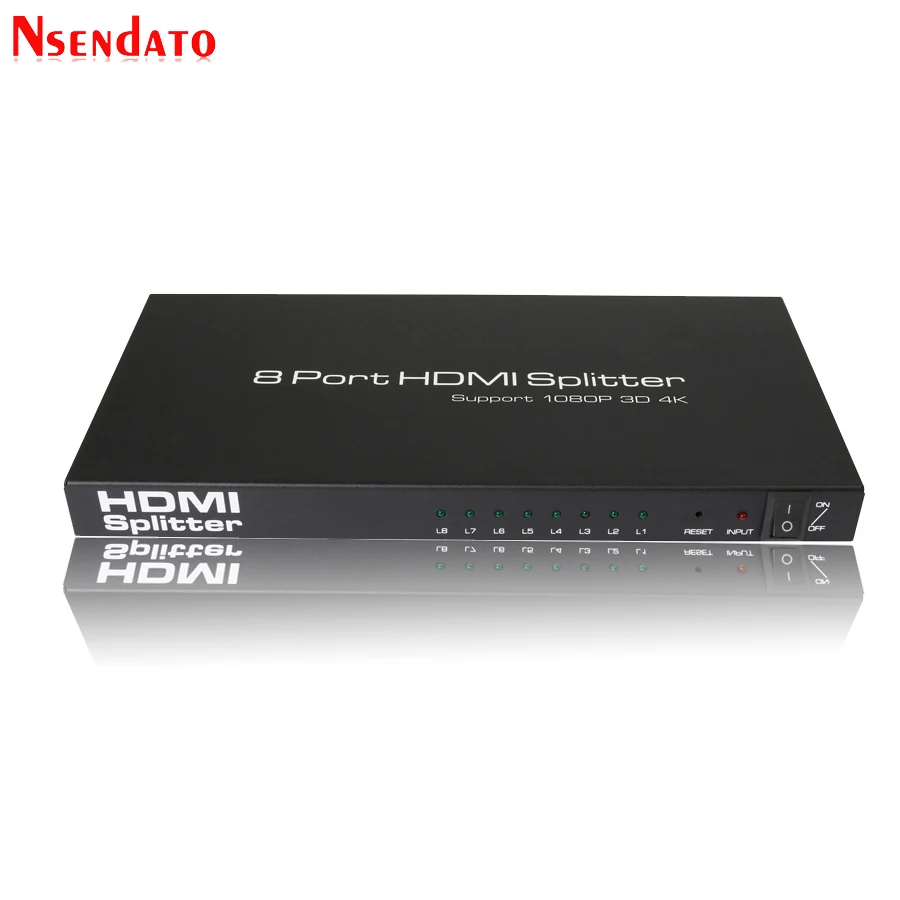 Разветвитель HDMI 1x8 4K x 2K 30 Гц выход 1 в 8 преобразователь с адаптером питания для