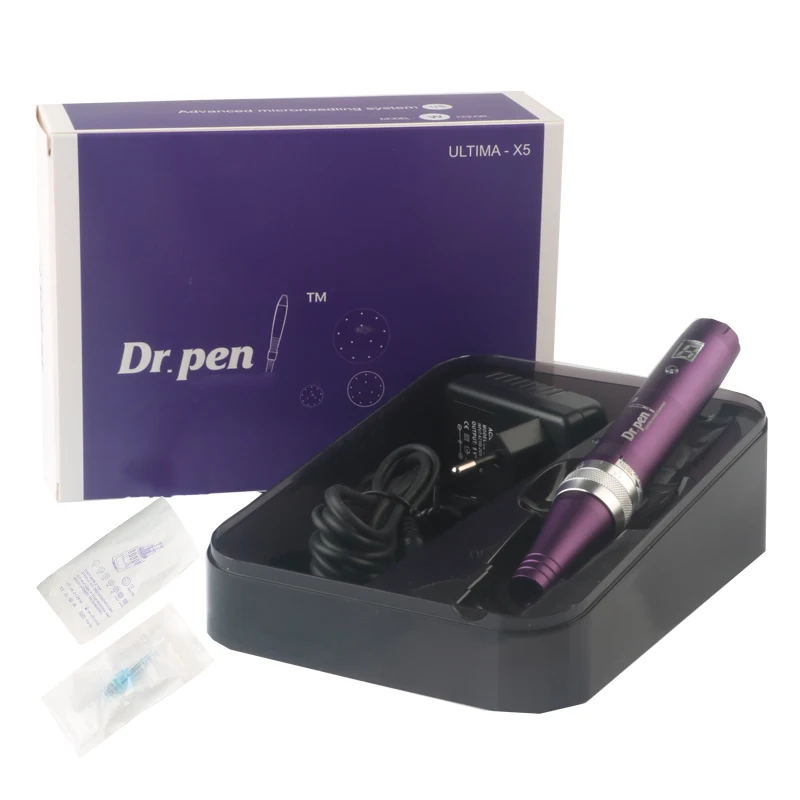 Rechargeable Derma Pen Dr. Pen X5  Microneedle Pen  Screw Prot Needle Cartridges Pen with Speed Digital Display Wireless Drpen