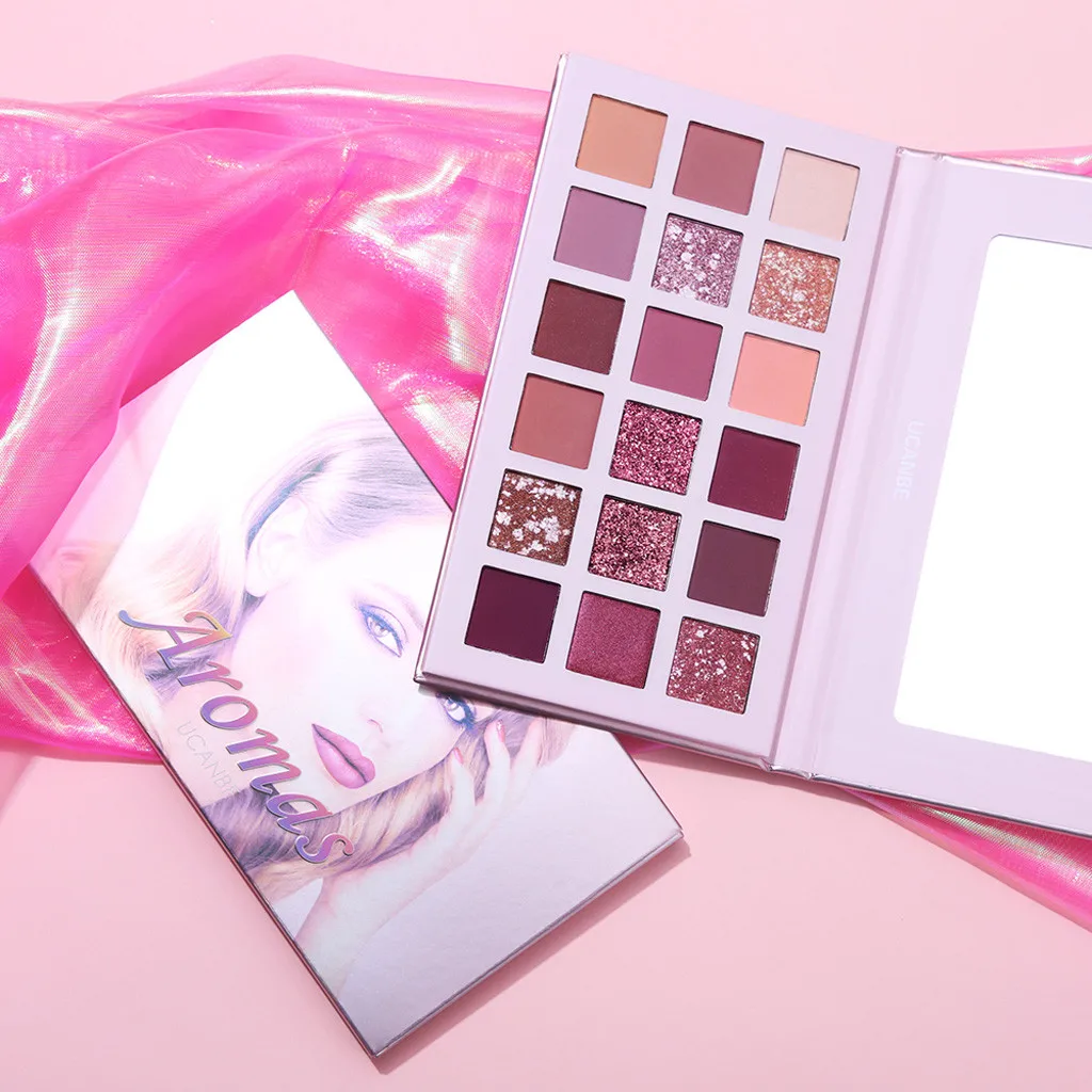 Палитра теней для век Косметика Алмазный Блеск Metallic21 Цвет телесный кремовый