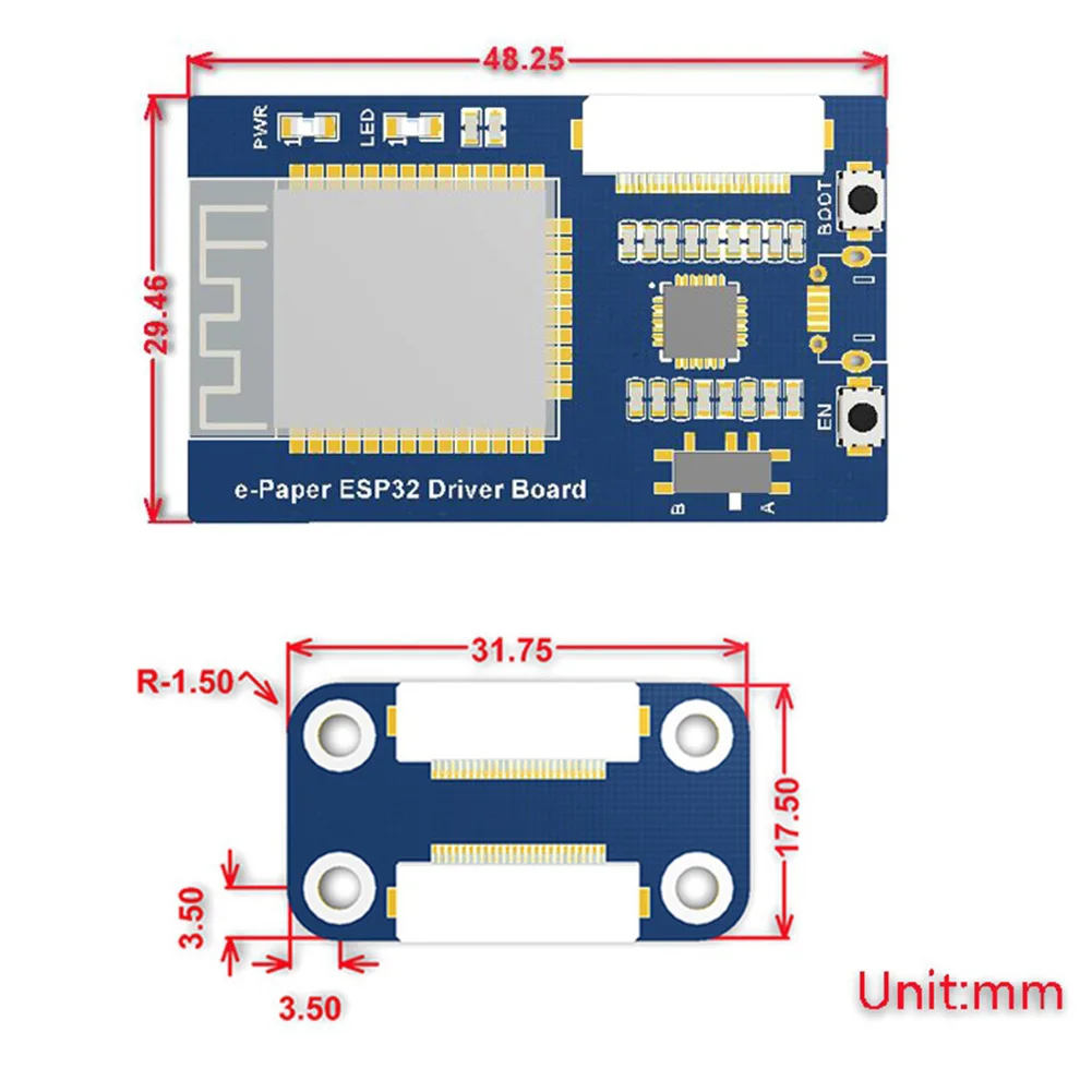 SPI E Pape ESP32 легкая WIFI плата драйвера универсальная Waveshare беспроводные панели