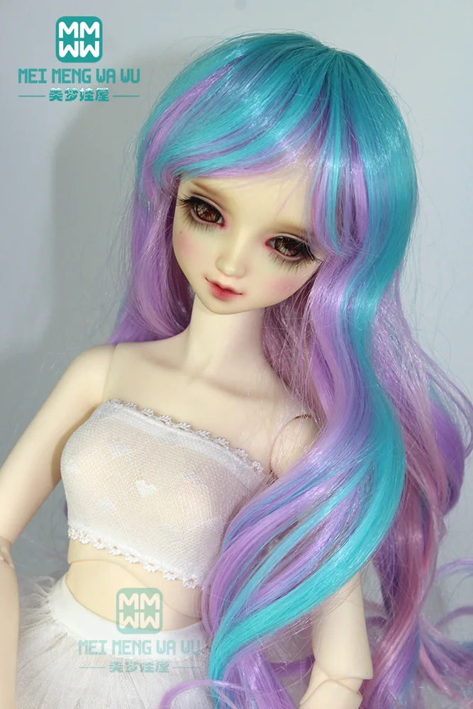 

Парики для кукол 1/3 1/4 1/6 BJD/SD, радужные большие волнистые кудрявые волосы 001