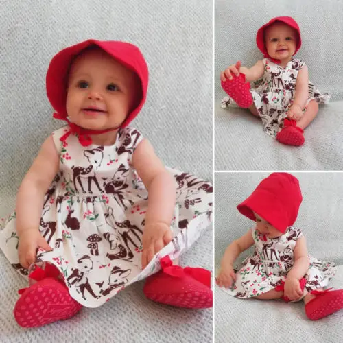 Детское платье с оленем без рукавов | Детская одежда и обувь