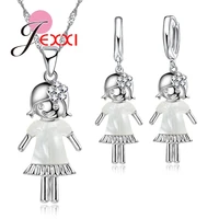exquisite fashion dress girl design 925 sterling silver pendant necklaces earring set bijoux sterling silver jewelry sets party