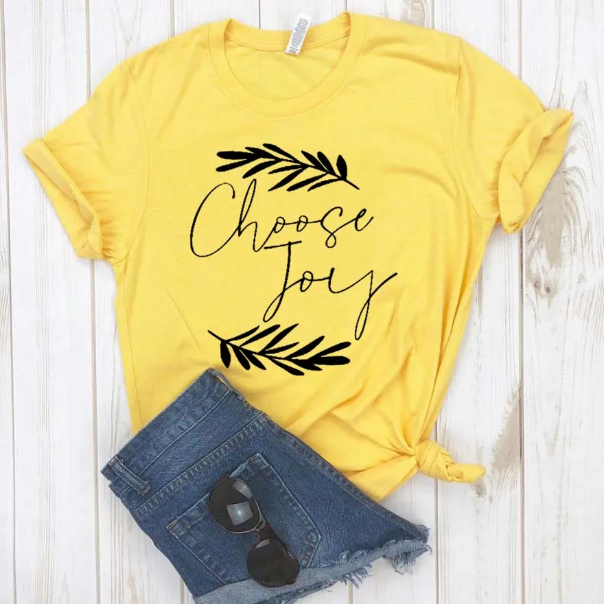 Женская хлопковая Футболка Choose Joy Повседневная забавная футболка подарок для