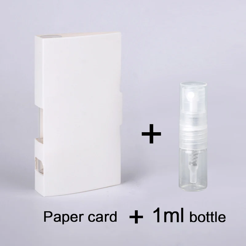White card-1ml 100 шт./лот спрей бутылка многоразового использования флакон духов бумажная Подарочная открытка флакон с образцом духов посылка - Цвет: White card-1ml