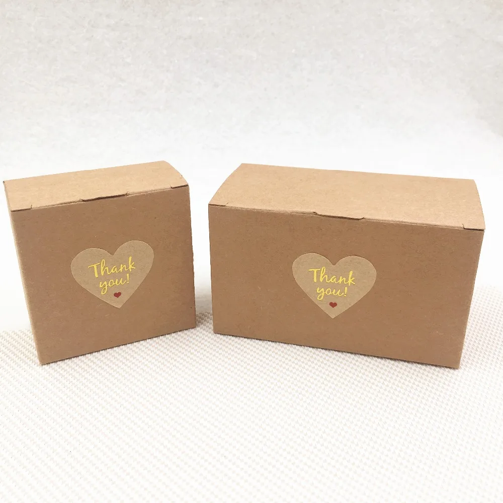 Винтажная коричневая бумага Cuboid Box 30 шт./лот печать горячей штамповки ручной