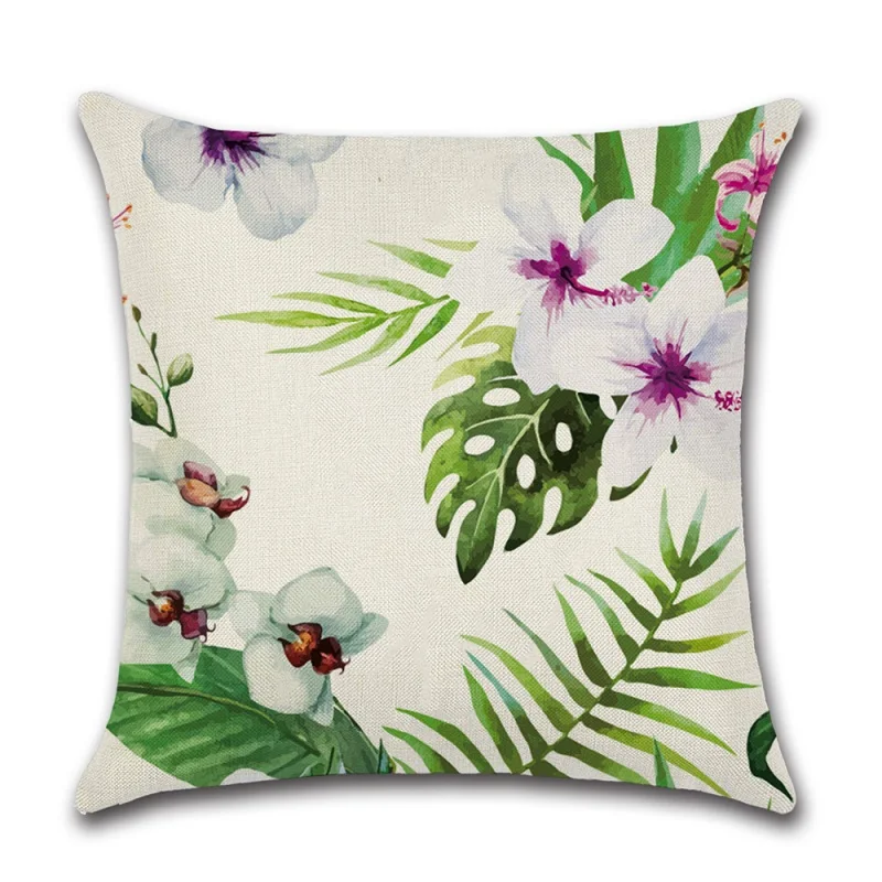 2 шт. декоративные хлопковые наволочки для подушки в виде тропических растений |