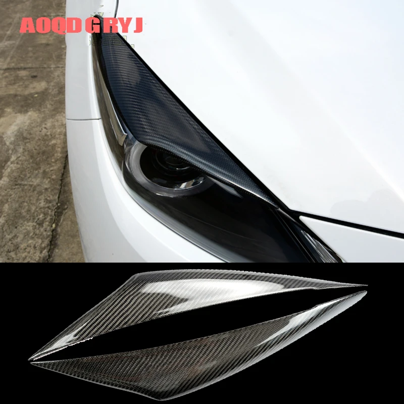 Аксессуары для стайлинга автомобилей 2 шт. для Mazda 3 Axela sedan Hatchback- углеродное волокно брови фары веки крышка отделка