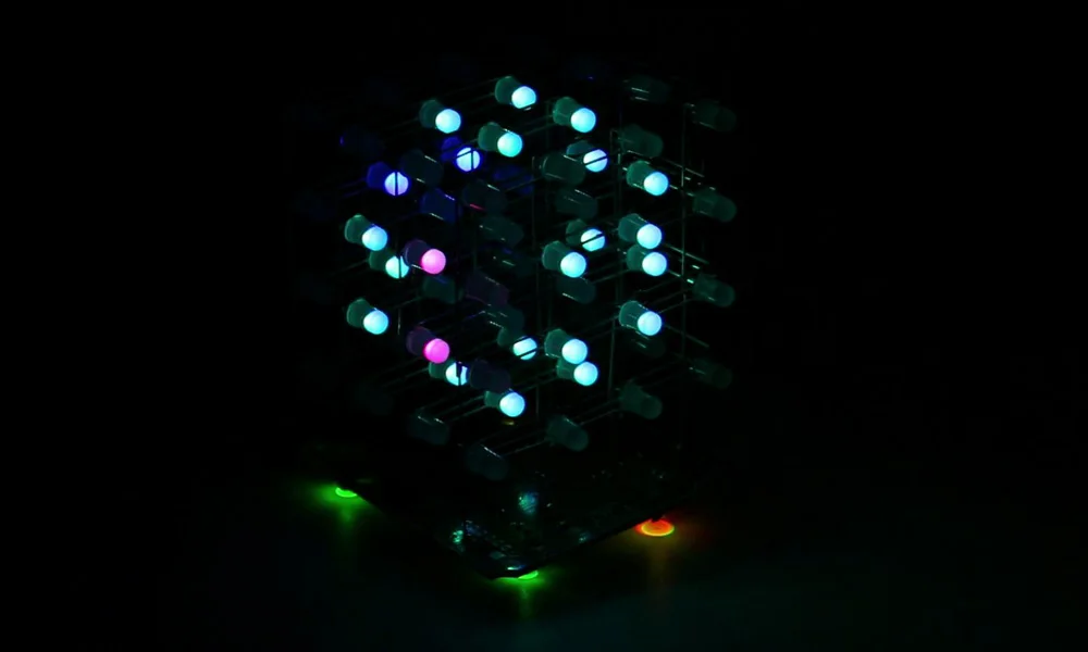 Zirrfa 3D 4X4X4 RGB cubeeds полноцветный светодиодный светильник дисплей Электронный DIY Kit 3d4*4*4 для Audrio
