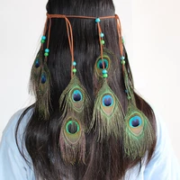 peacock feather headband in bohemia scenic spot photo headwear