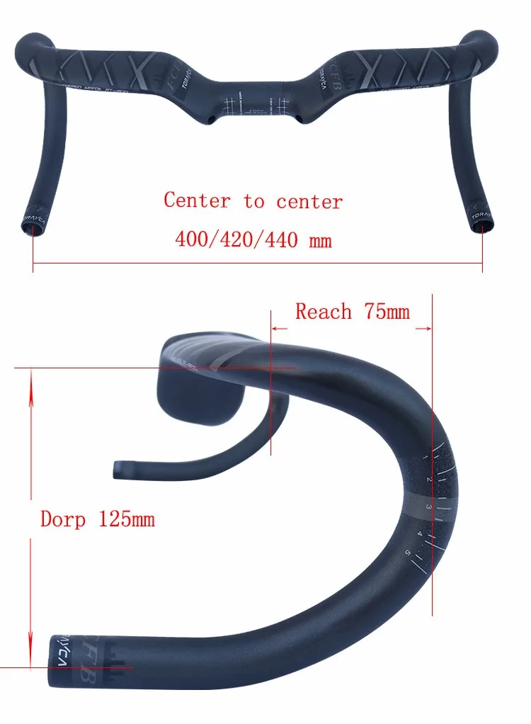 Купить FCFB руль углеродного волокна дорожный велосипед изогнутая планка/углеродный дорожный руль велосипед-запчасти