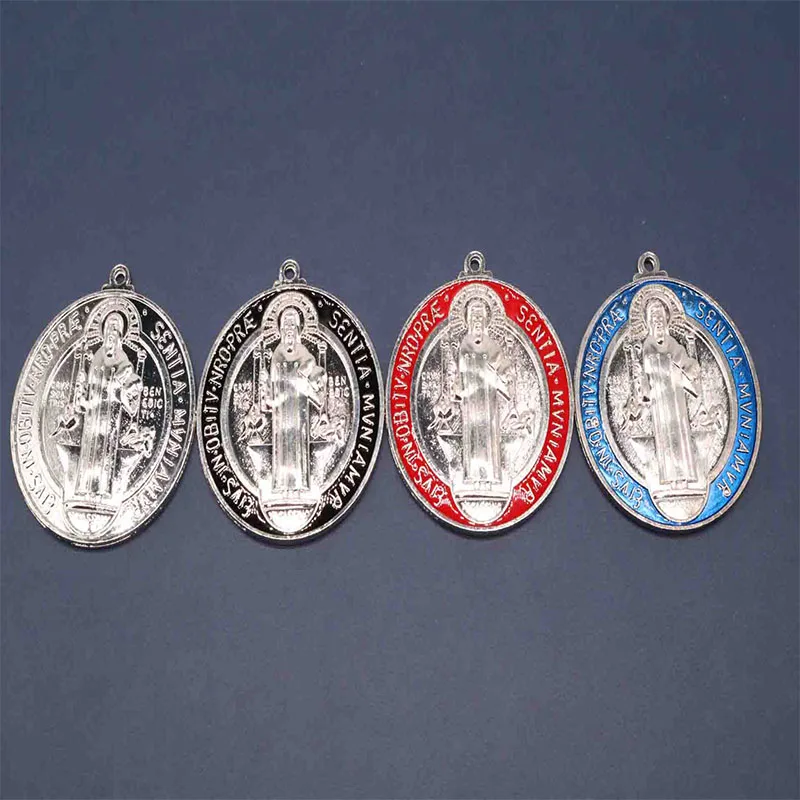 Религиозная Подвеска &quotИисус&quot Бенедикт цветная медаль держатель цветной