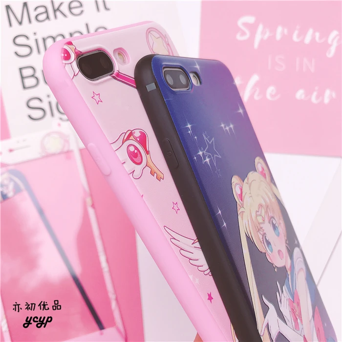 Чехол для iphone XR Cardcaptor Sakura+ пленка для экрана из закаленного стекла для iphone X XS Max 7 8 plus 6 S plus Sailor Moon+ ремешок