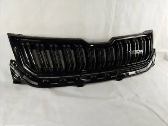 Bright black VRS ABS краски передний бампер автомобиля Гонки Грили решетка Вокруг Накладка для SKODA KODIAQ - Цвет: Bright black VRS
