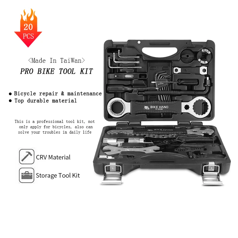 BIKE HAND 18in1 Bicycle Repair Tools Kit Box Set Multi MTB Tire Chain Spoke Wrench Hex Screwdriver Bike | Спорт и развлечения