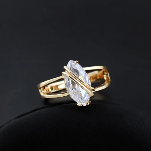 Новое модное Золотое овальное фианитовое кольцо на палец оптовая продажа