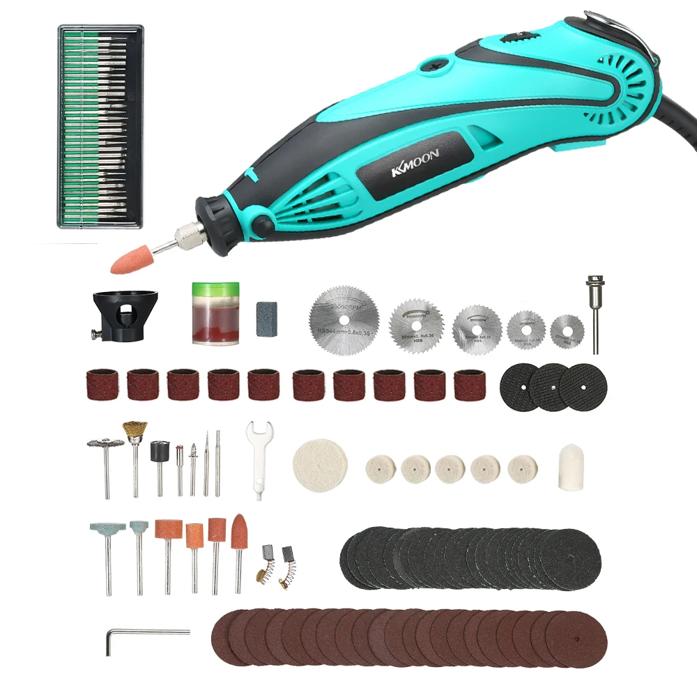 

KKmoon 120pcs Electric Mini Polishing Grinding Drill Rotary Grinder Power Tool Set with 6 Position Variable Speed for Rotary
