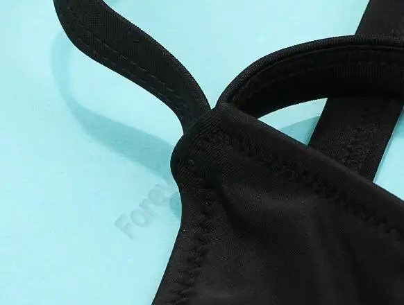 Rateeya женщин сексуальное боди черный цельный со строками новый 2015 один кусок