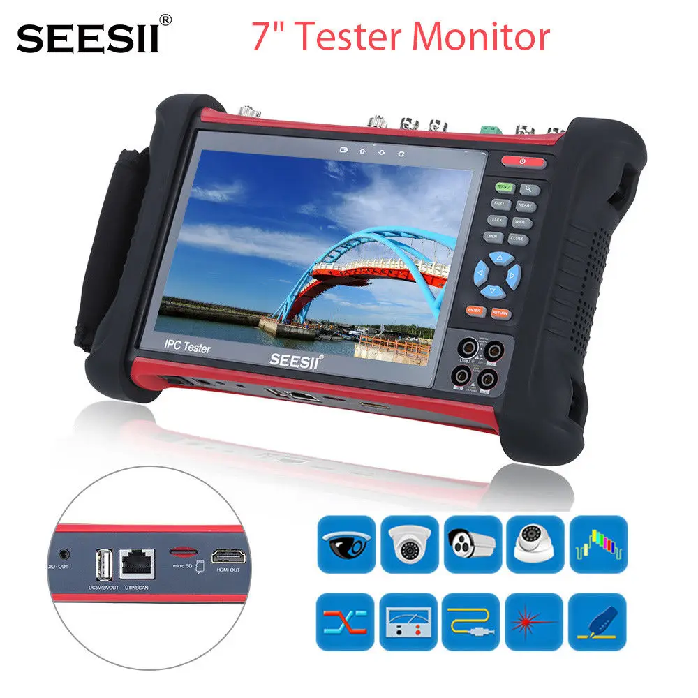 SEESII X7MOVTADHSPLUS 7 &quotтестовый er монитор 4 K Wi Fi ip камера TVI CVI CCTV IP безопасности тест PTZ